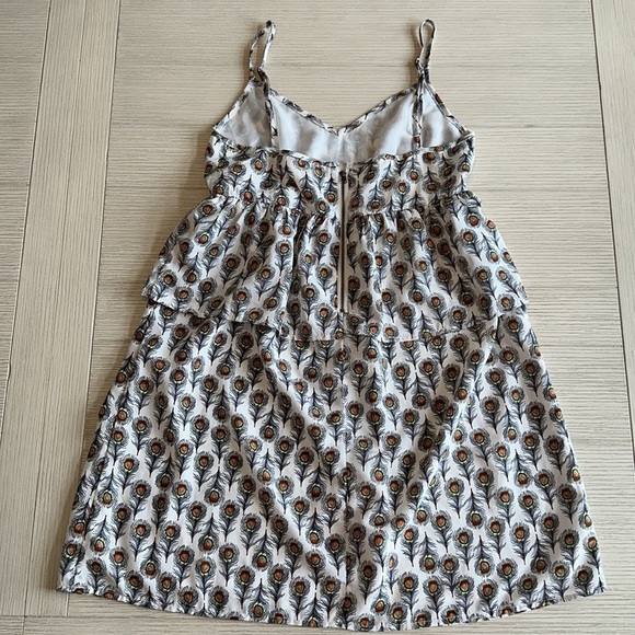 Anthropologie Oat + Fawn Peacock Feather Mini Dress Size Small - Picture 3 of 9